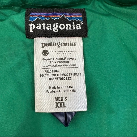 Patagonia Slingshot Goose Down Classic Puffer Vest Men's Size XXL Blue Green EUC - Picture 9 of 11